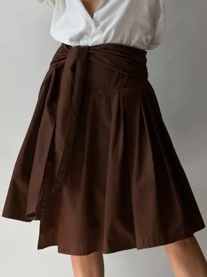 Vintage Waist Tie Pleated Skirt | 6/S