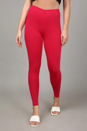 VISCOSE ANKLE LEGGINGS - FUSHIA