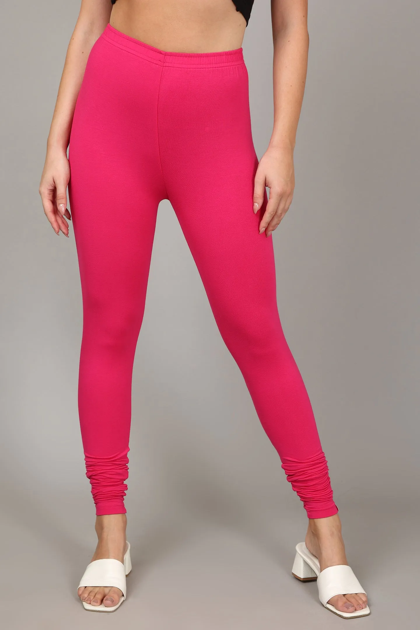 VISCOSE CHURIDAR LEGGINGS - RANI PINK