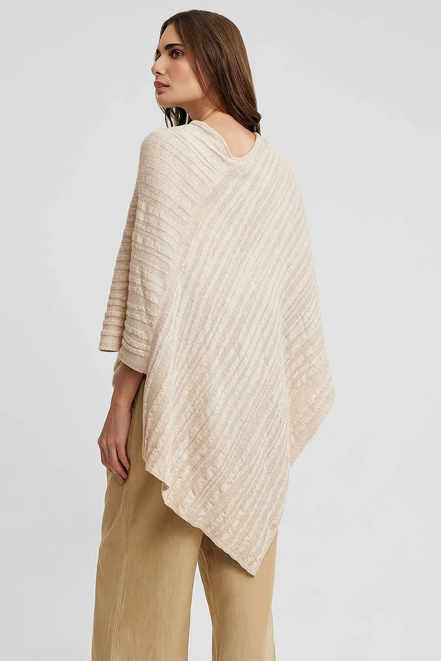Wasabi Poncho Cotton & Baby Alpaca Color Beige