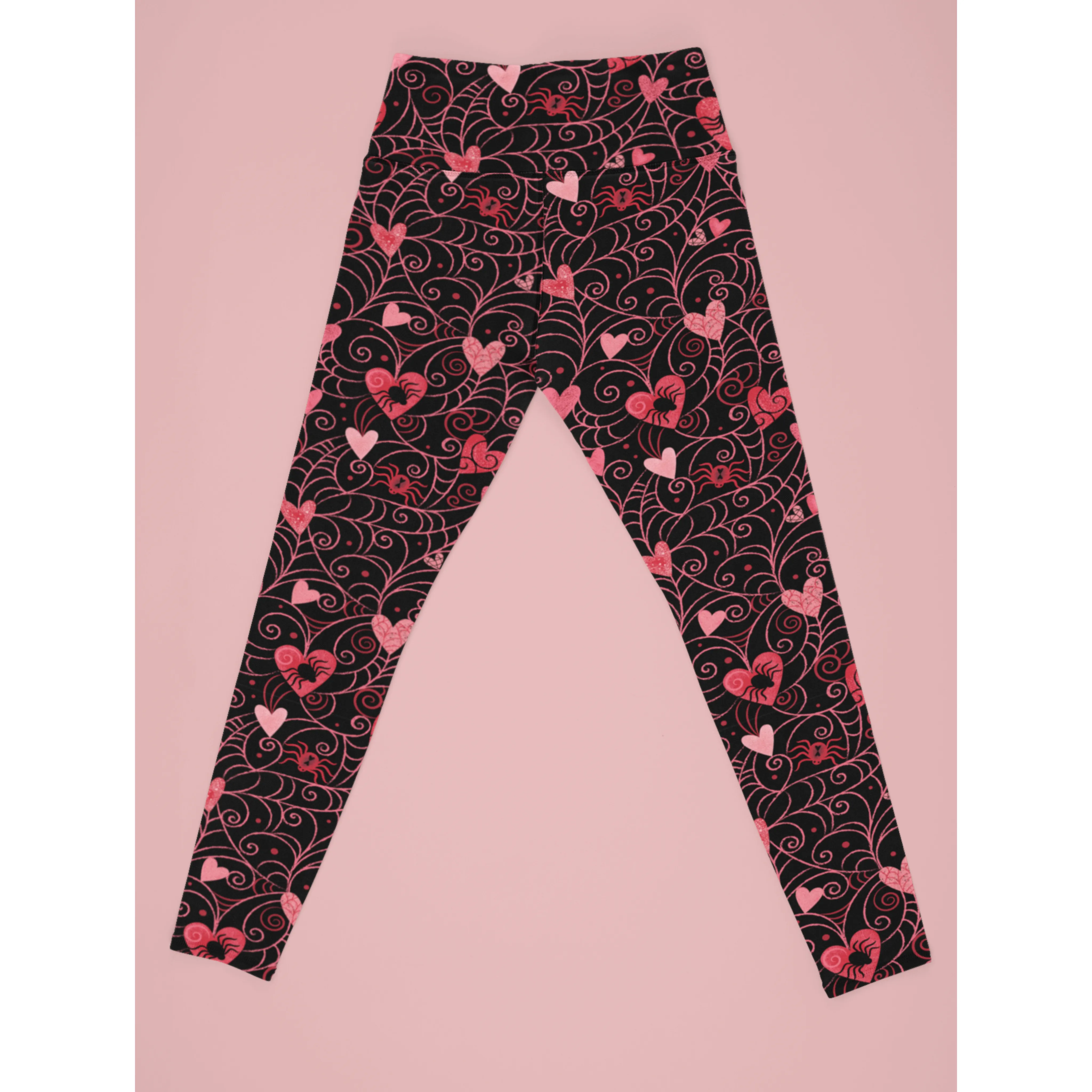 Web of Love Valentine Spooky Spider Web Johanna Parker Exclusive Leggings