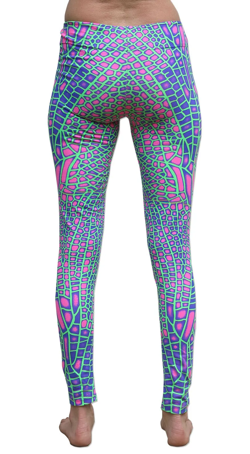 Wide waistband Leggings : Acid Dragonfly