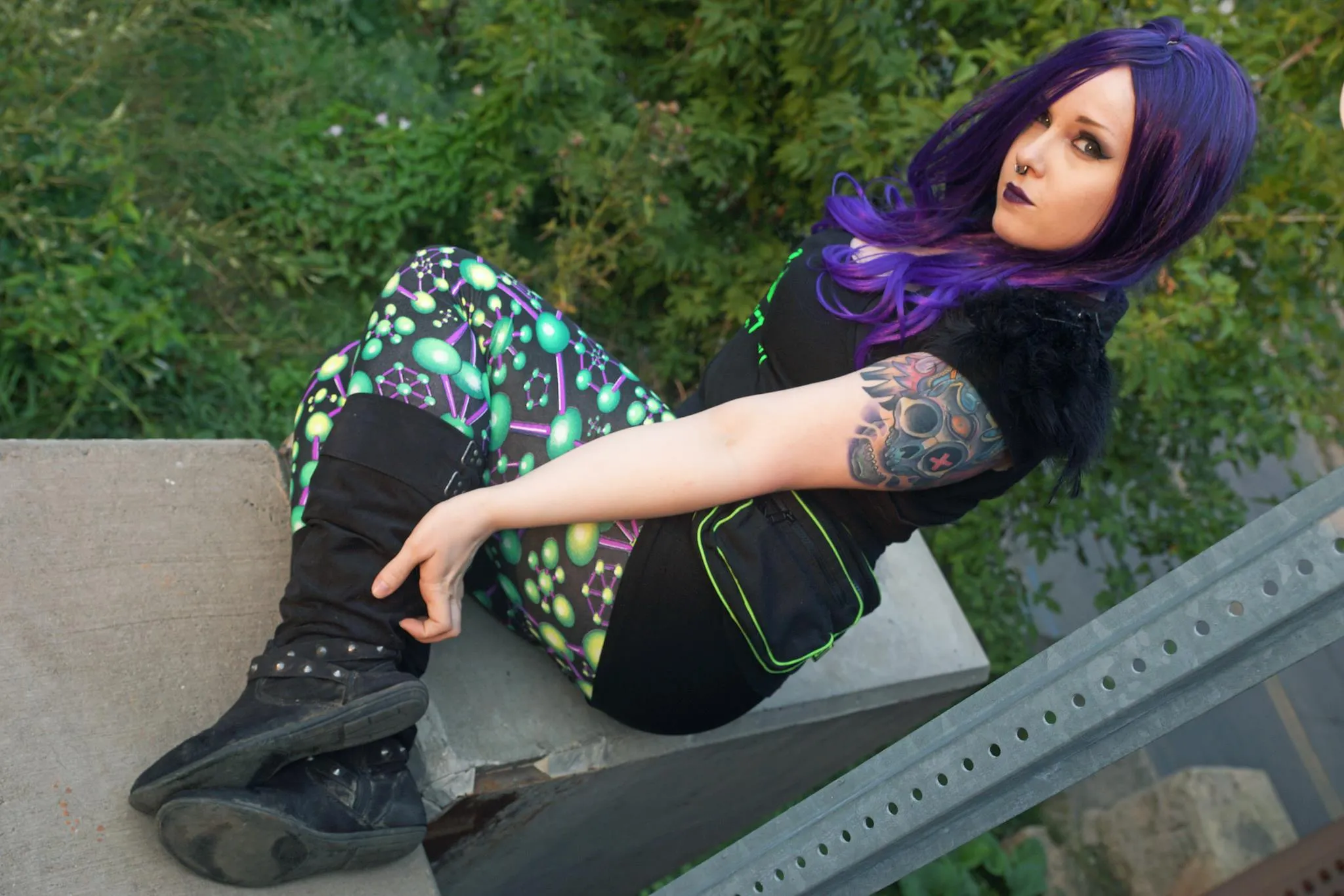 Wide waistband Leggings : Atomic Alien