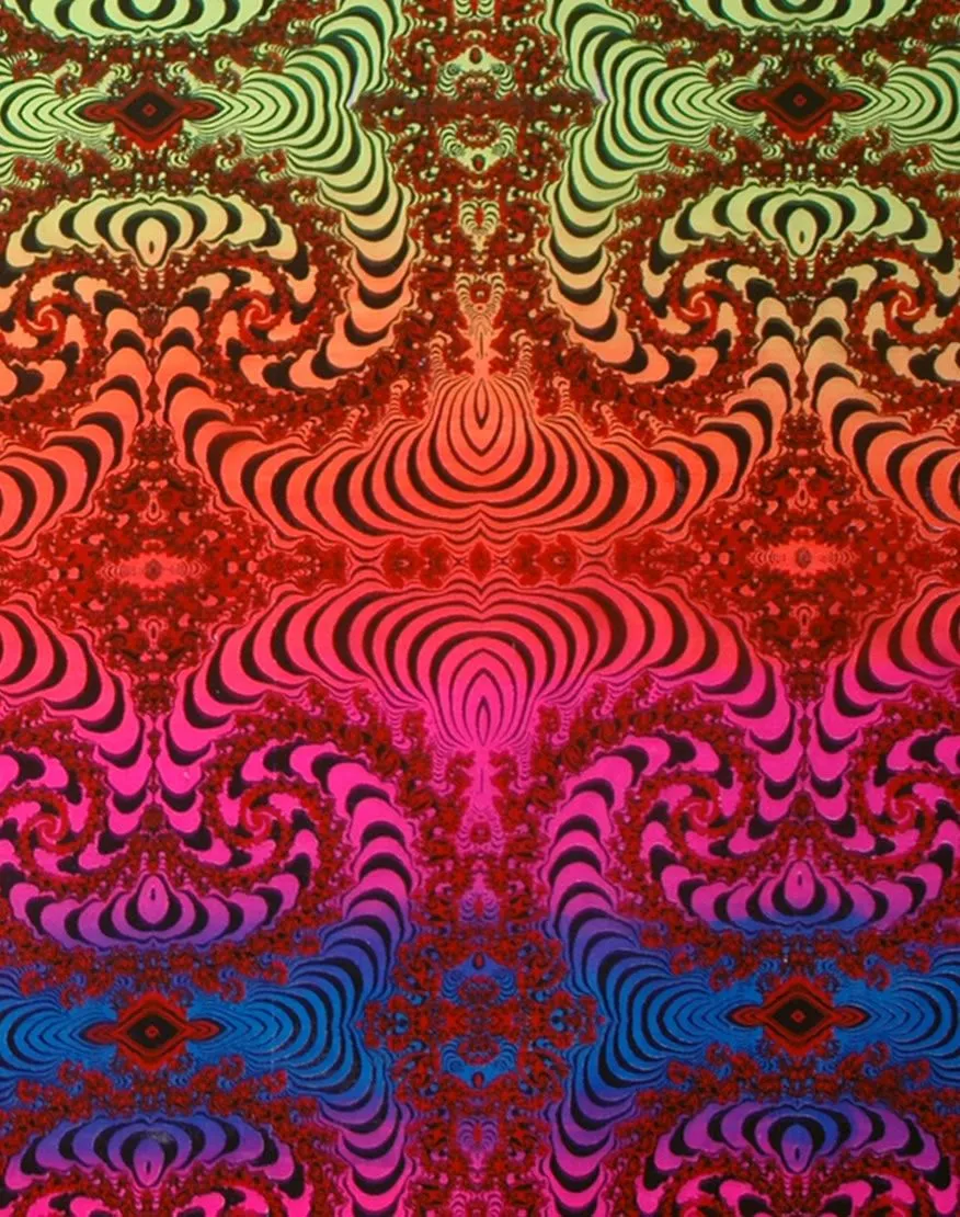 Wide waistband Leggings : Rainbow Fractal