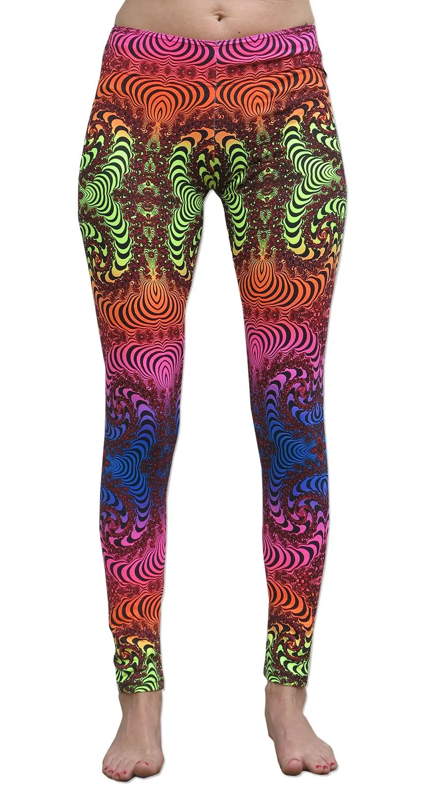 Wide waistband Leggings : Rainbow Fractal