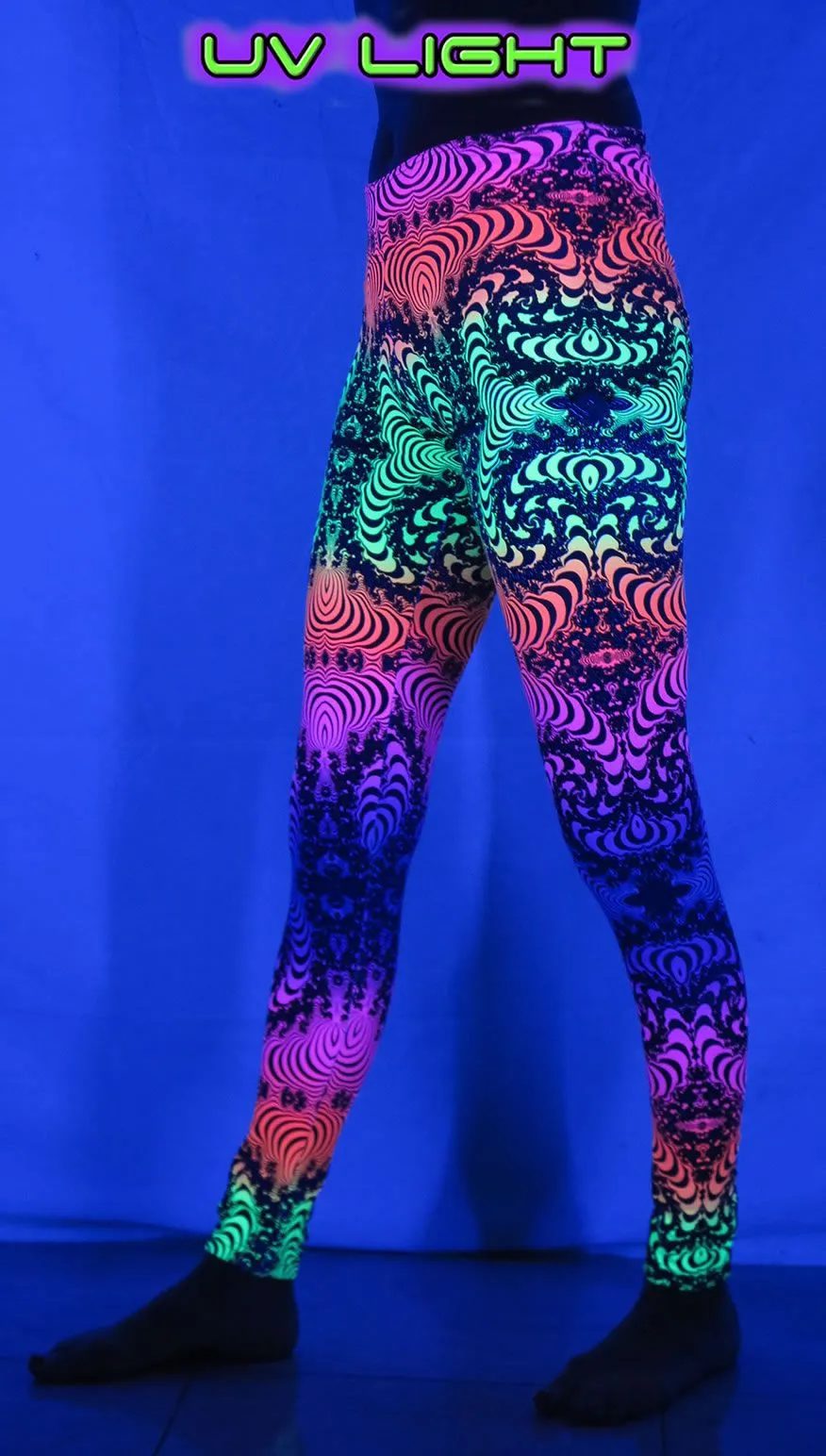 Wide waistband Leggings : Rainbow Fractal