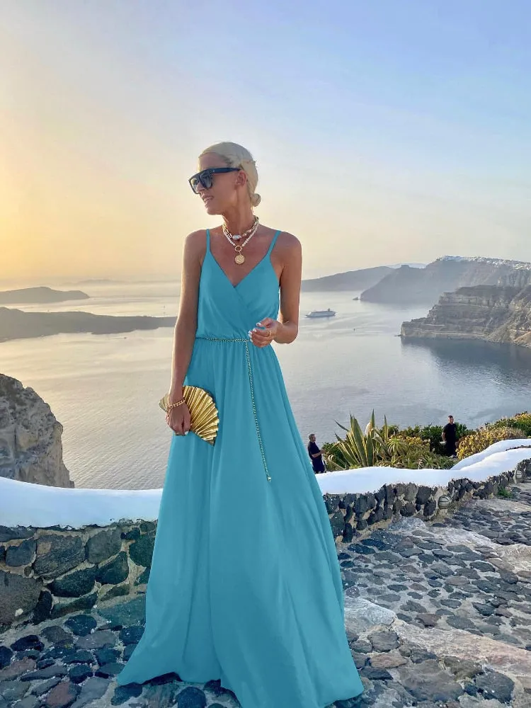 Woman's Evening Dress Summer New Suspender Sexy Dress Fashion Printing Long Dresses Formal Occasion Dresses Clothes for Women