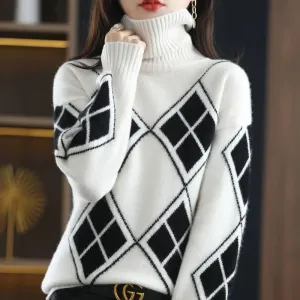Women Casual Knitted Loose Turtleneck Sweater