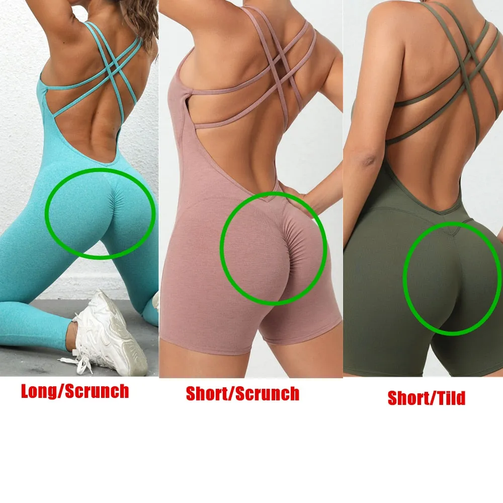 Women Lycra Fitness Gym One Piece Jumpsuit