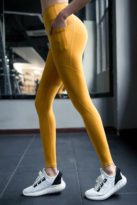 Women tight wear high waist hips quick dry running fitness training sports leggings