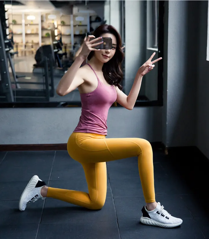 Women tight wear high waist hips quick dry running fitness training sports leggings