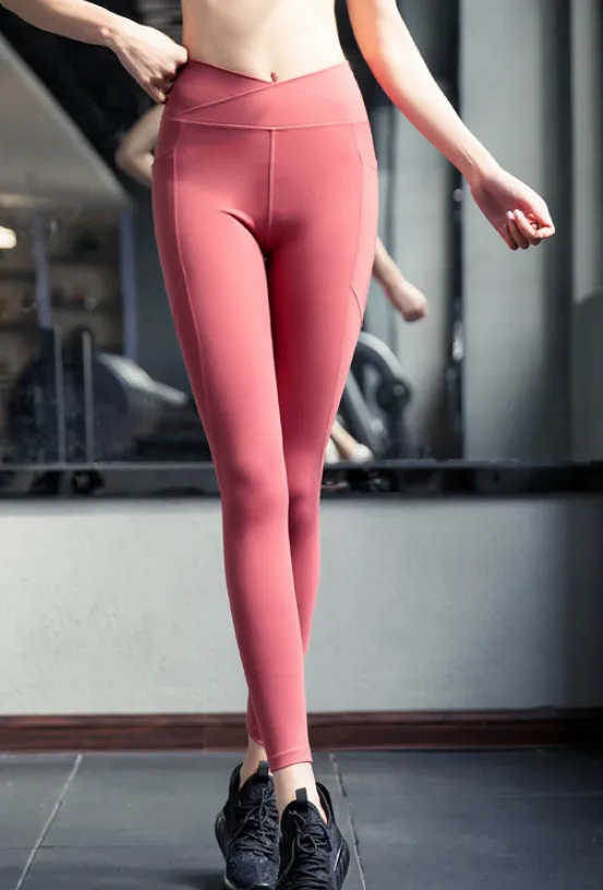 Women tight wear high waist hips quick dry running fitness training sports leggings