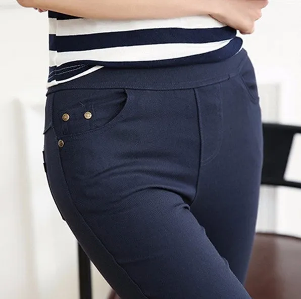 Women's Autumn/Winter Casual Skinny High-Waist Elastic Leggings