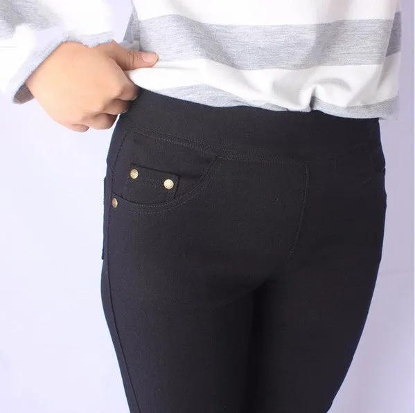 Women's Autumn/Winter Casual Skinny High-Waist Elastic Leggings