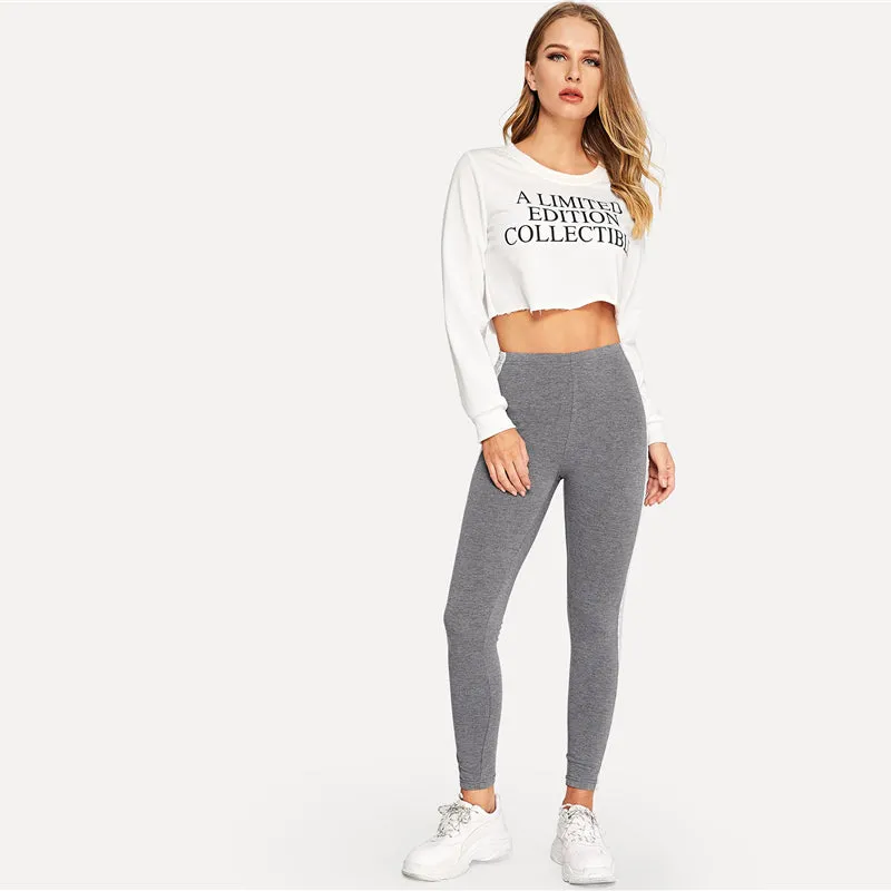 Women's Casual Rayon Midi-Waist Fitness Leggings With Lace
