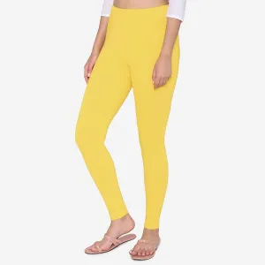 Women's Cotton Ankle leggings (Free Size) - Empire Yellow