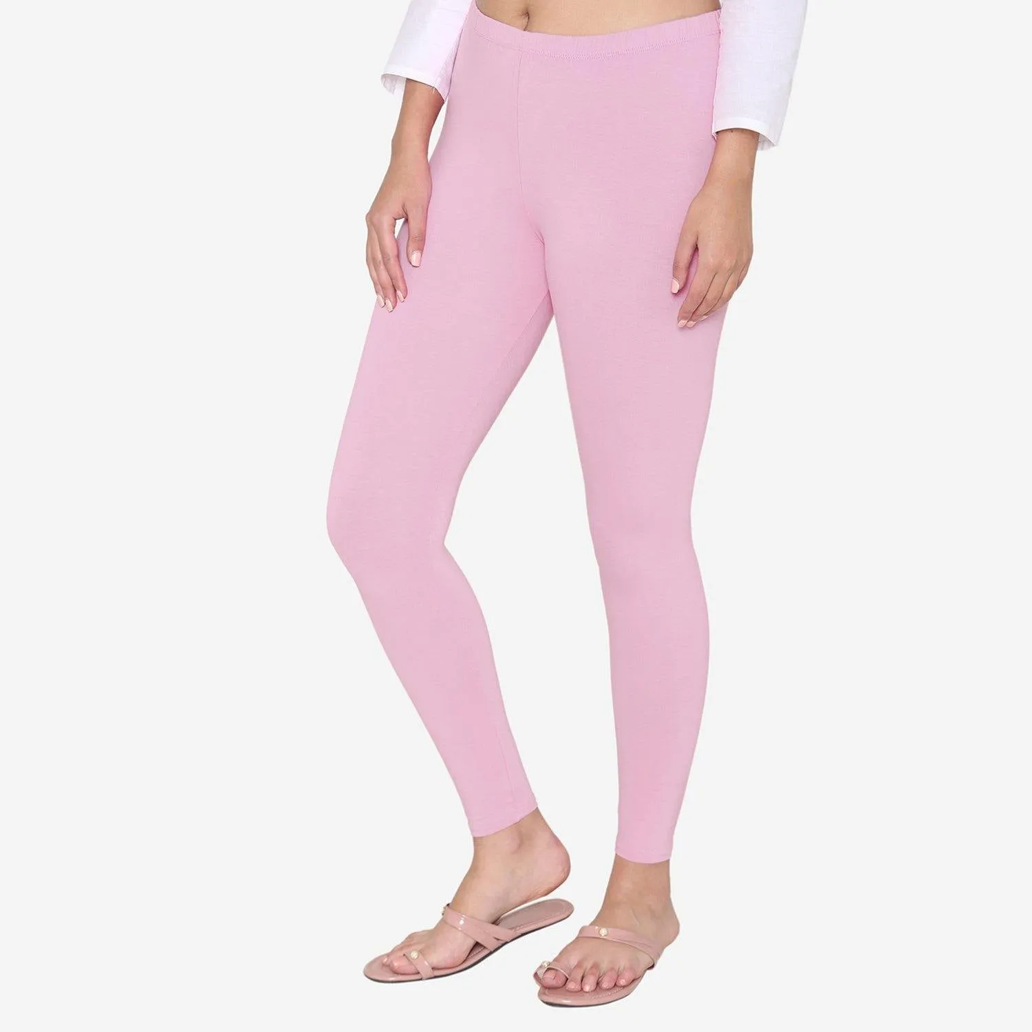 Women's Cotton Ankle leggings (Free Size) - Royal Pink