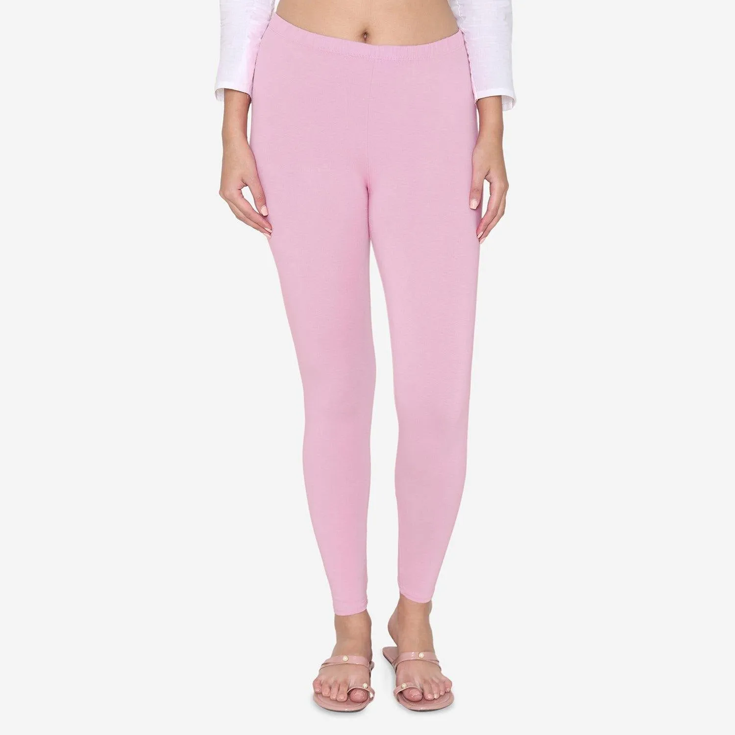 Women's Cotton Ankle leggings (Free Size) - Royal Pink
