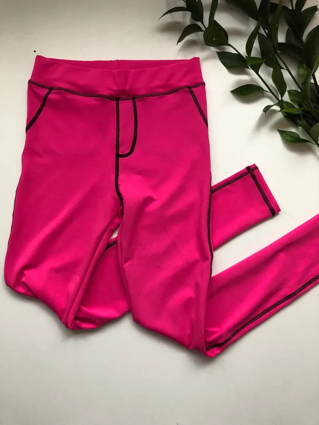 Women's Fitness Slim Hip Leggings With Pockets