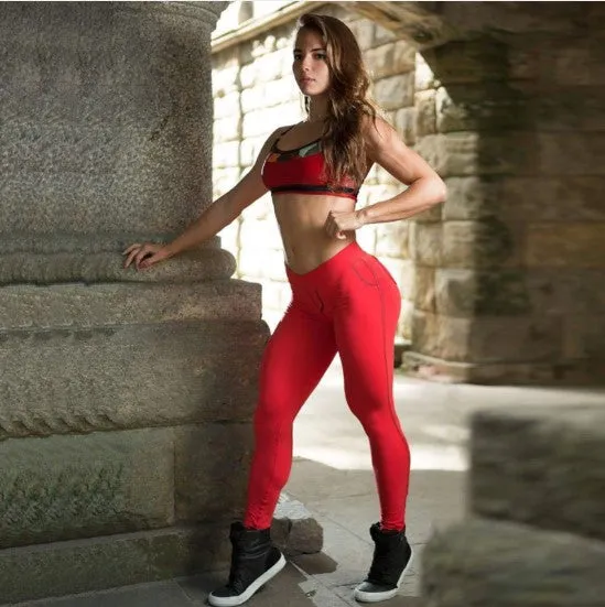 Women's Fitness Slim Hip Leggings With Pockets