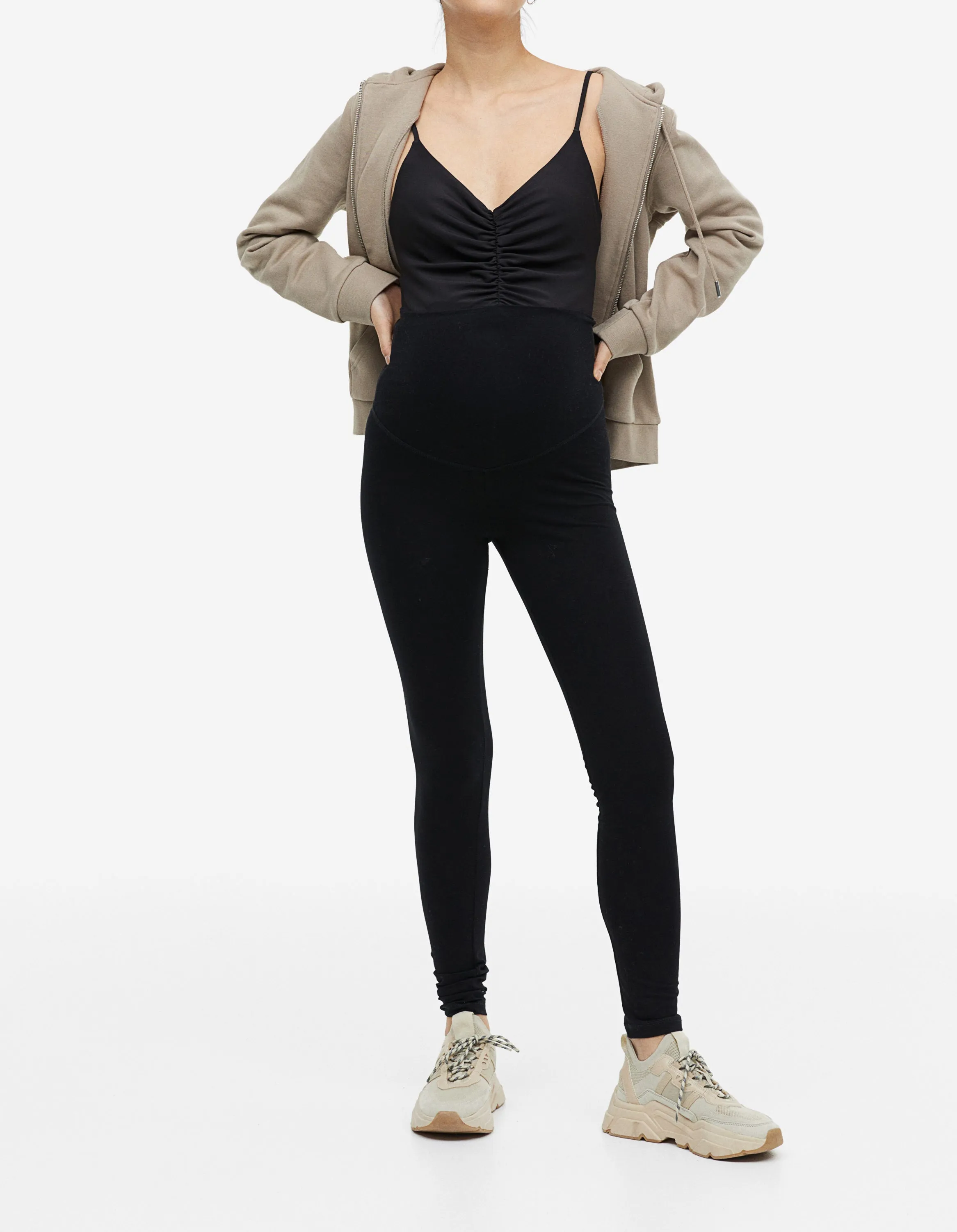 Womens High Waisted Before After Maternity Leggings