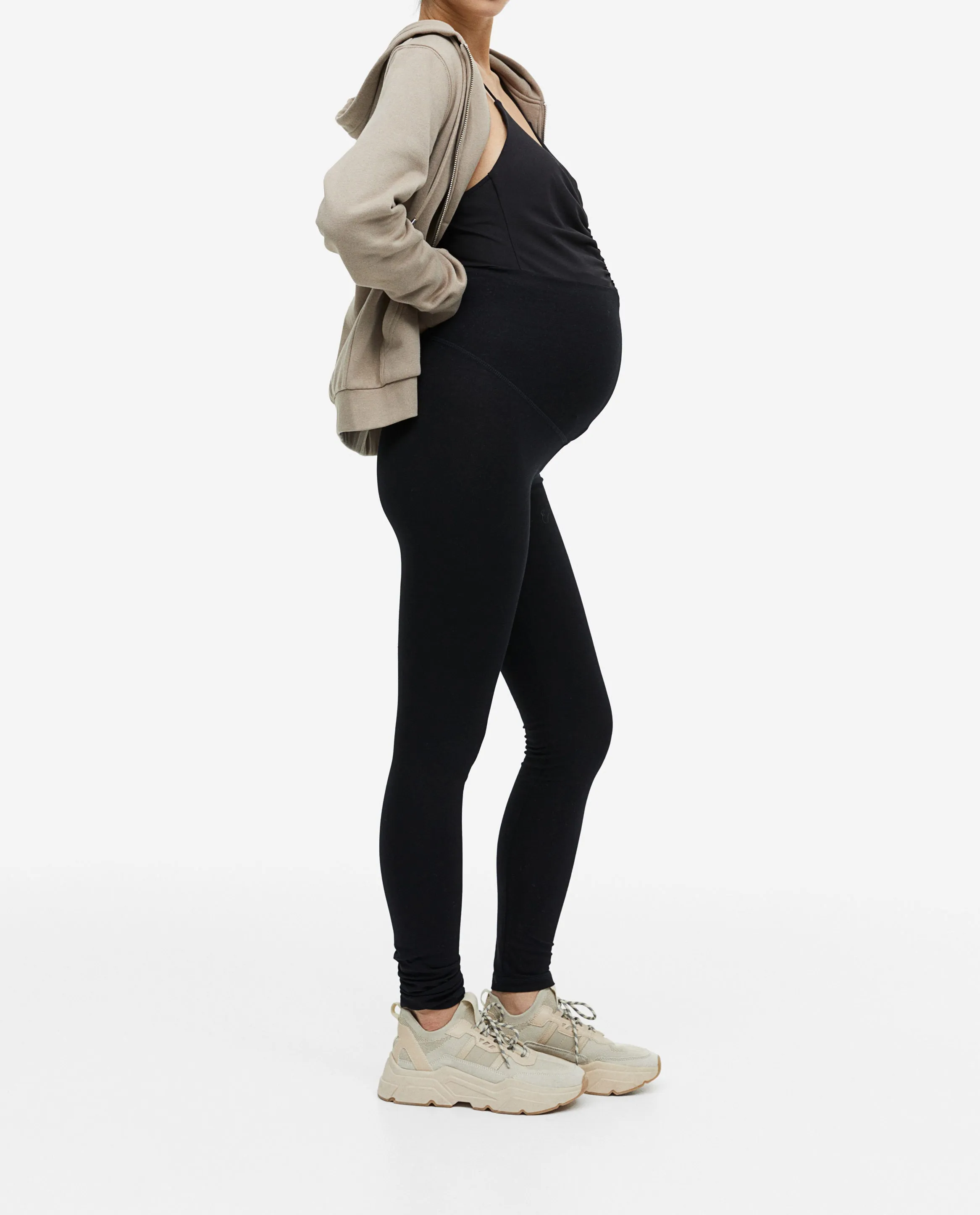 Womens High Waisted Before After Maternity Leggings