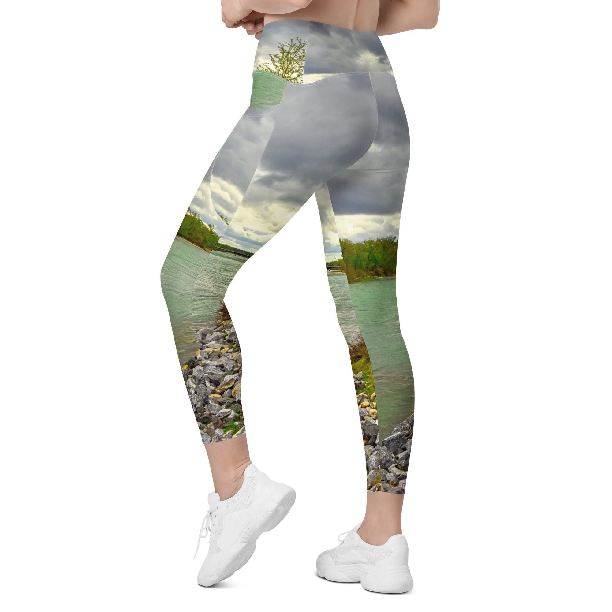 Women's Leggings with Pockets - Calgary Bow River East Village