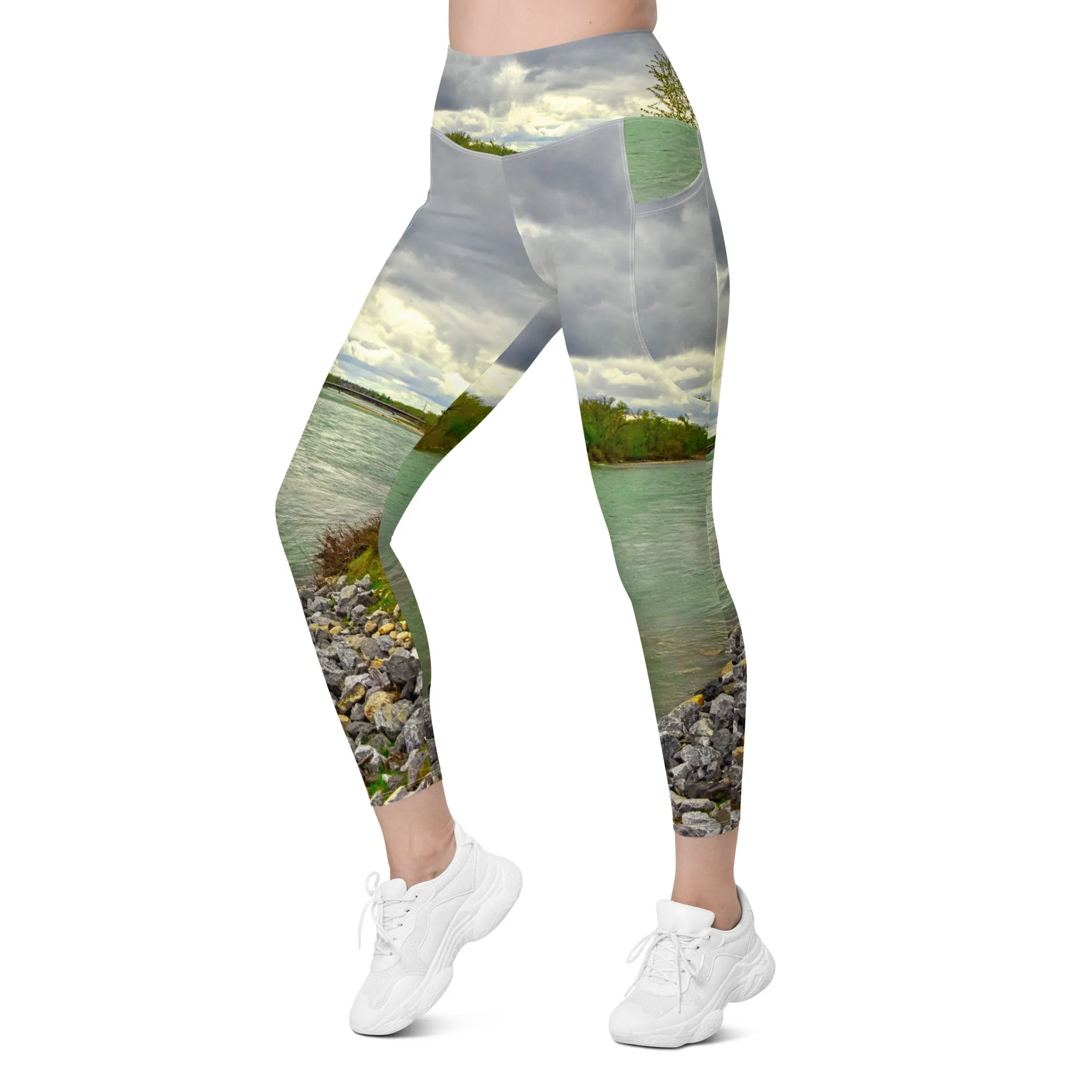 Women's Leggings with Pockets - Calgary Bow River East Village