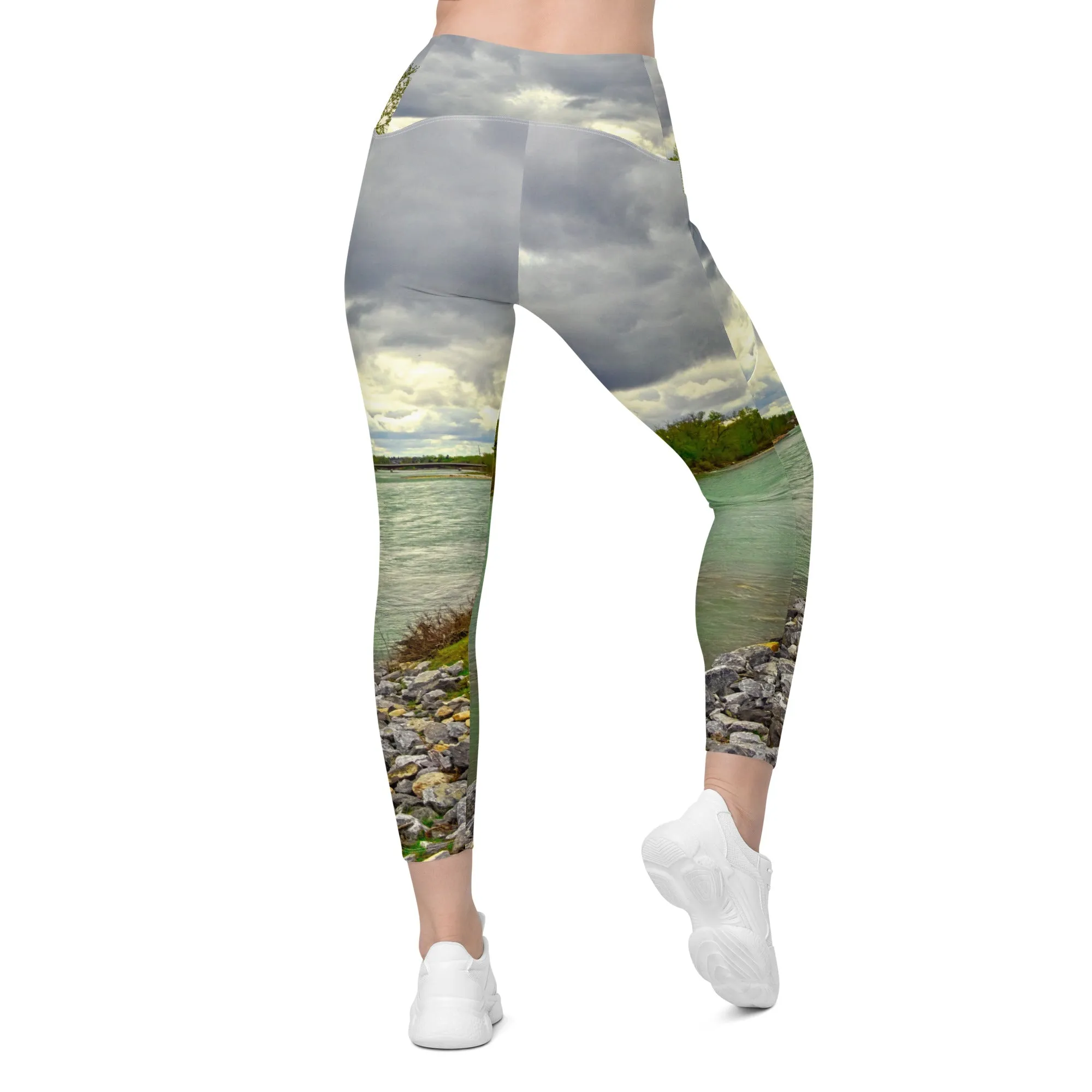 Women's Leggings with Pockets - Calgary Bow River East Village