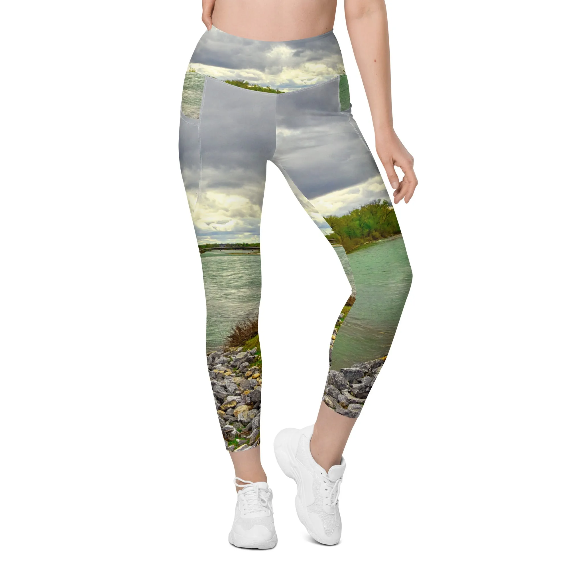 Women's Leggings with Pockets - Calgary Bow River East Village