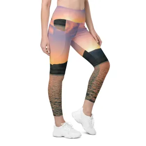 Women's Leggings with Pockets - Okanagan Lake Sunset
