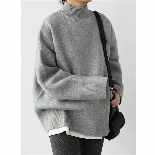 Women's Oversized Woolen Turtleneck Jumper | Ideal for Autumn/Winter