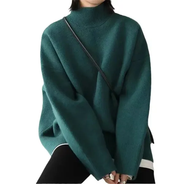 Women's Oversized Woolen Turtleneck Jumper | Ideal for Autumn/Winter