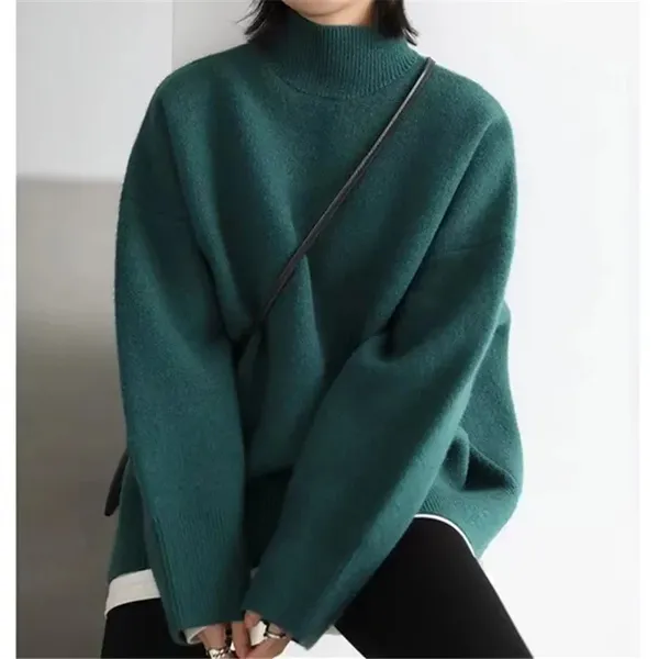 Women's Oversized Woolen Turtleneck Jumper | Ideal for Autumn/Winter