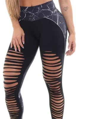 Women's Summer High Waist Polyester Fitness Leggings