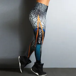 Women's Summer Workout Leggings With Geometric Pattern