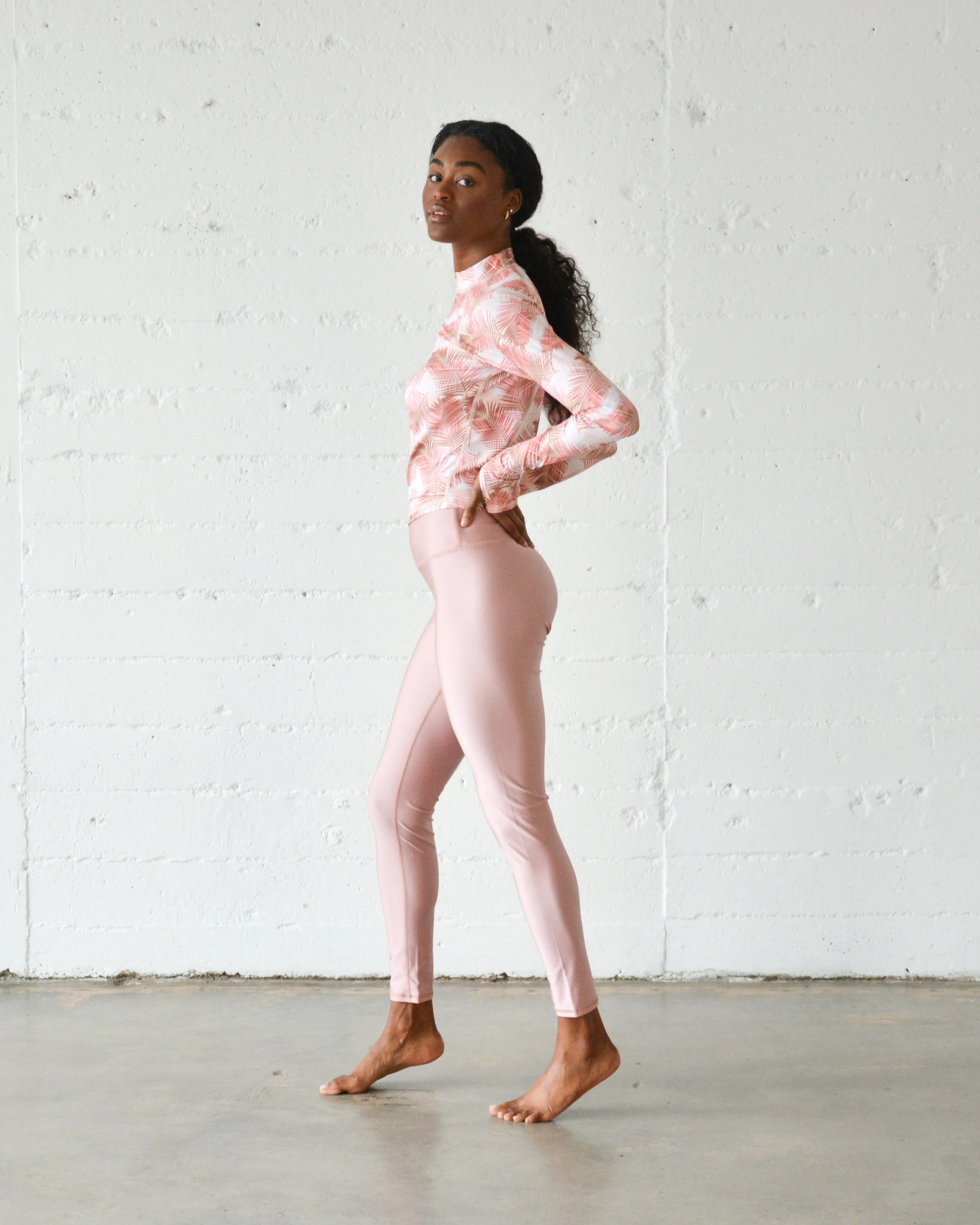 WOMEN'S SWIM LEGGINGS  - ROSE (Sheer When Wet)