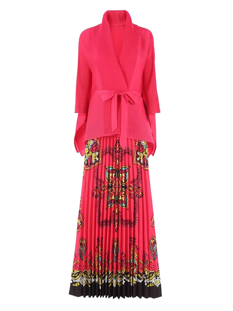 Women's Truly Pleated Maxi Skirt Set