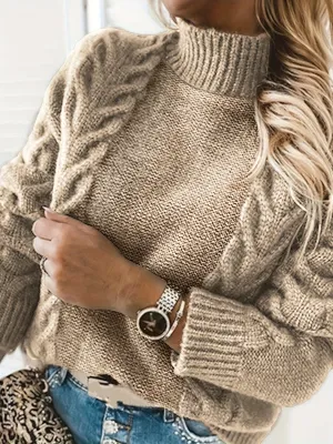 Women's WarmTwist Pattern Turtleneck Jumper | Ideal for Autumn/Winter