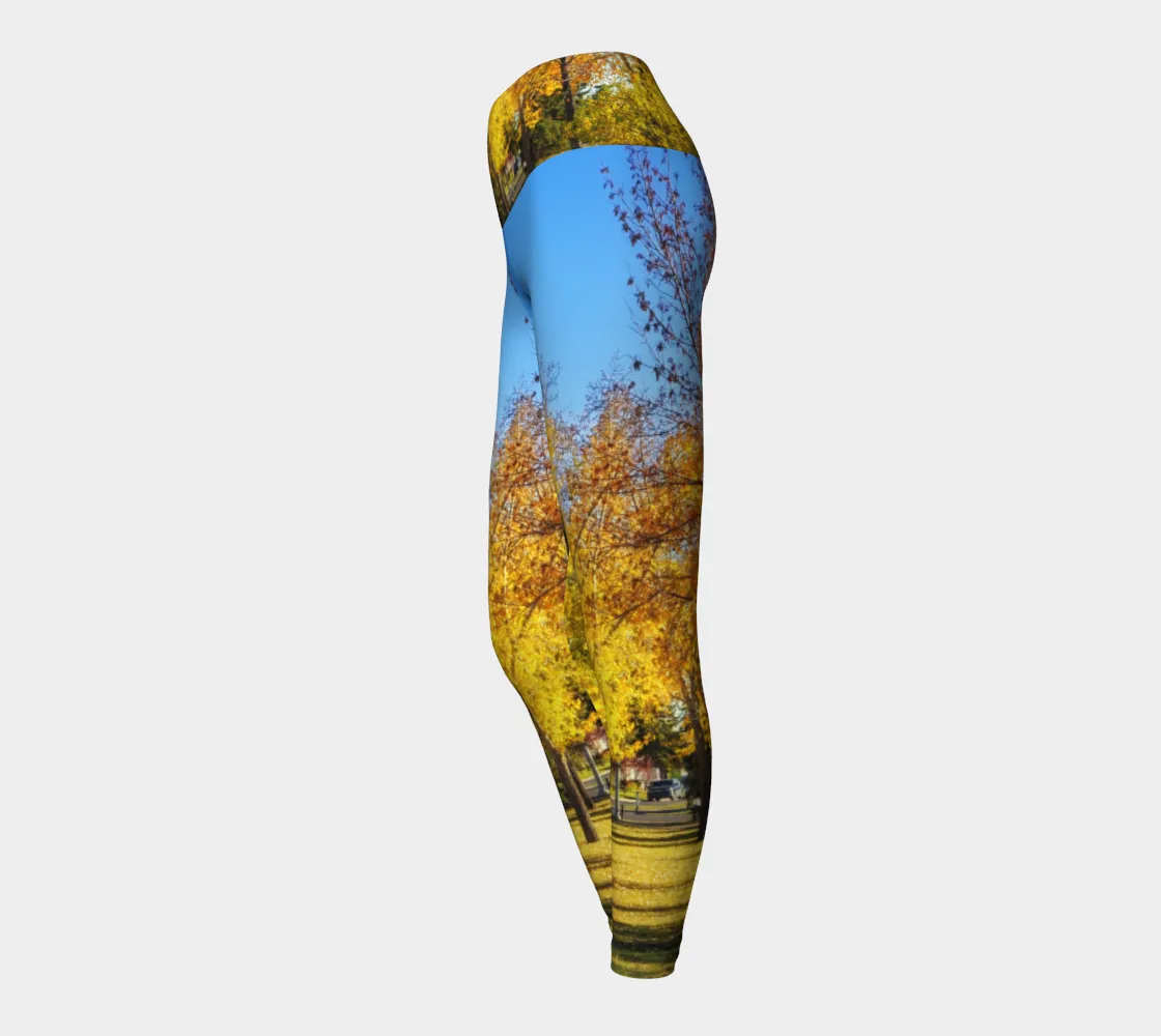 Women's Yoga Leggings - Calgary in the Fall