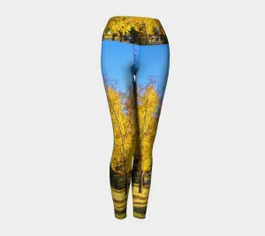 Women's Yoga Leggings - Calgary in the Fall