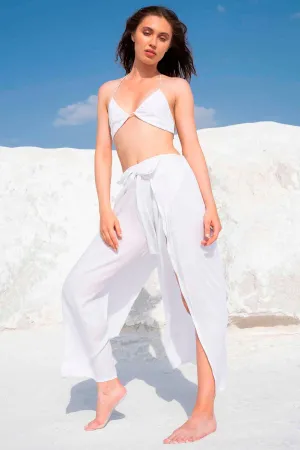 Wrap Flared Viscose Pants