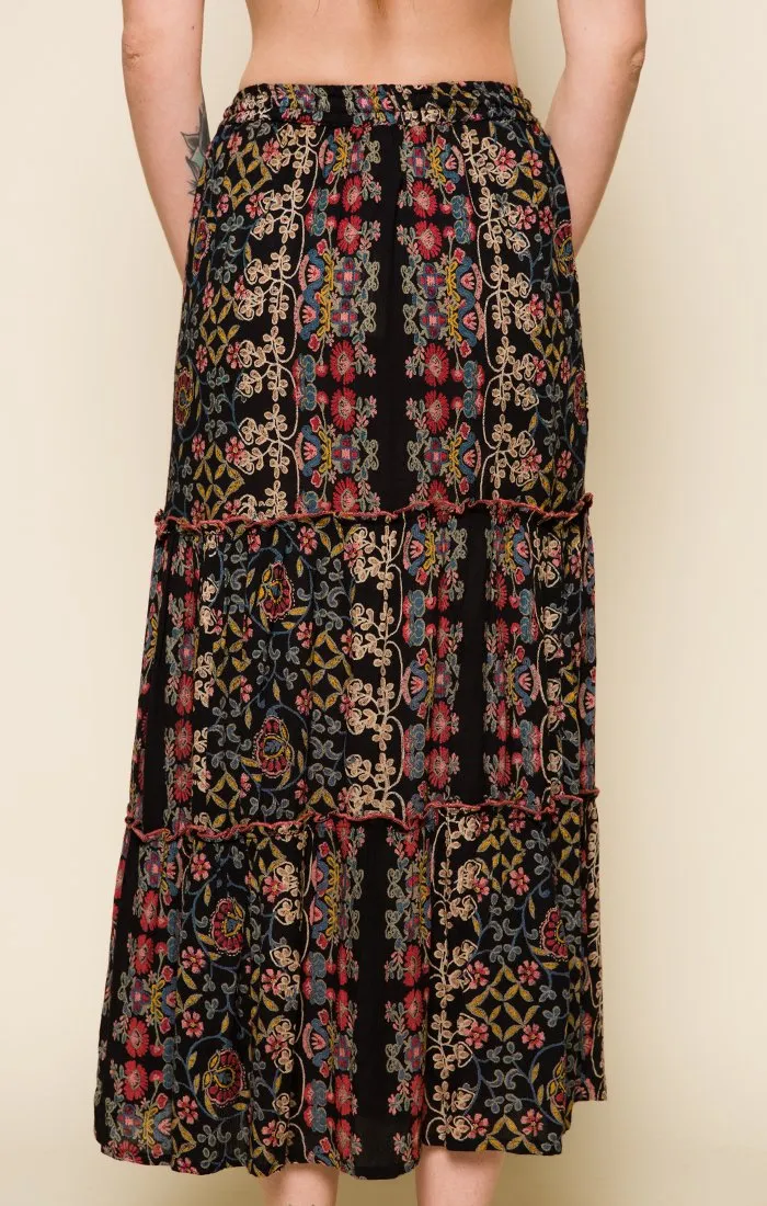 YASMIN TIERED MAXI SKIRT