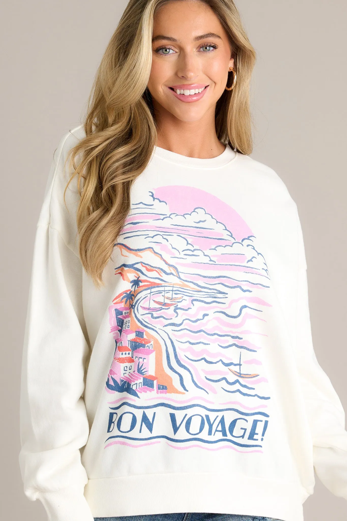 Z Supply Bon Voyage Sunday Sea Salt Sweatshirt